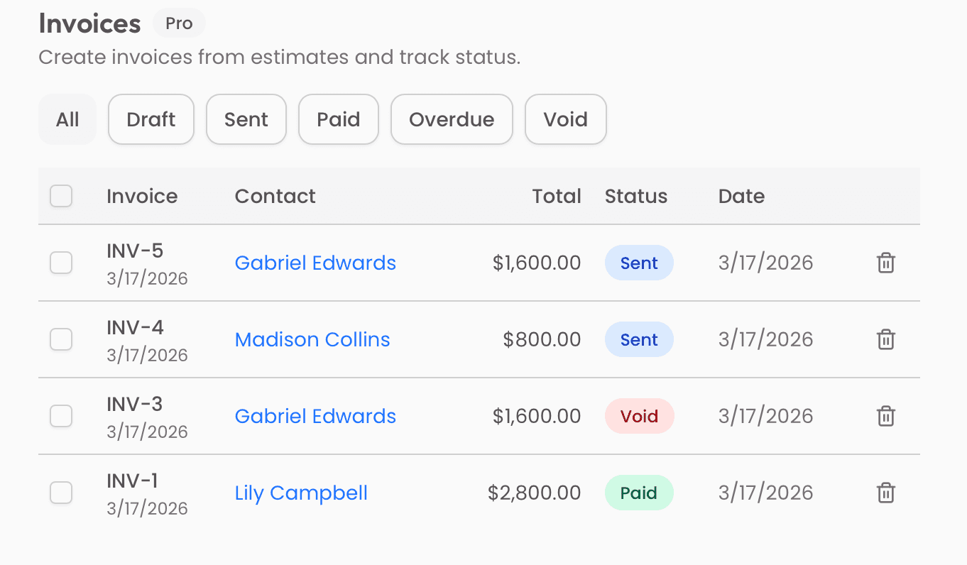 Estimates & invoices